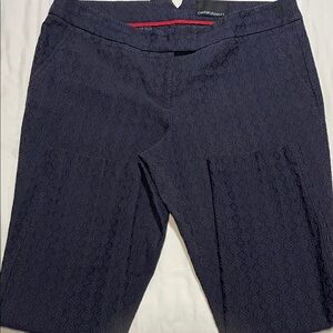 Cynthia Rowley Navy Textured Trousers